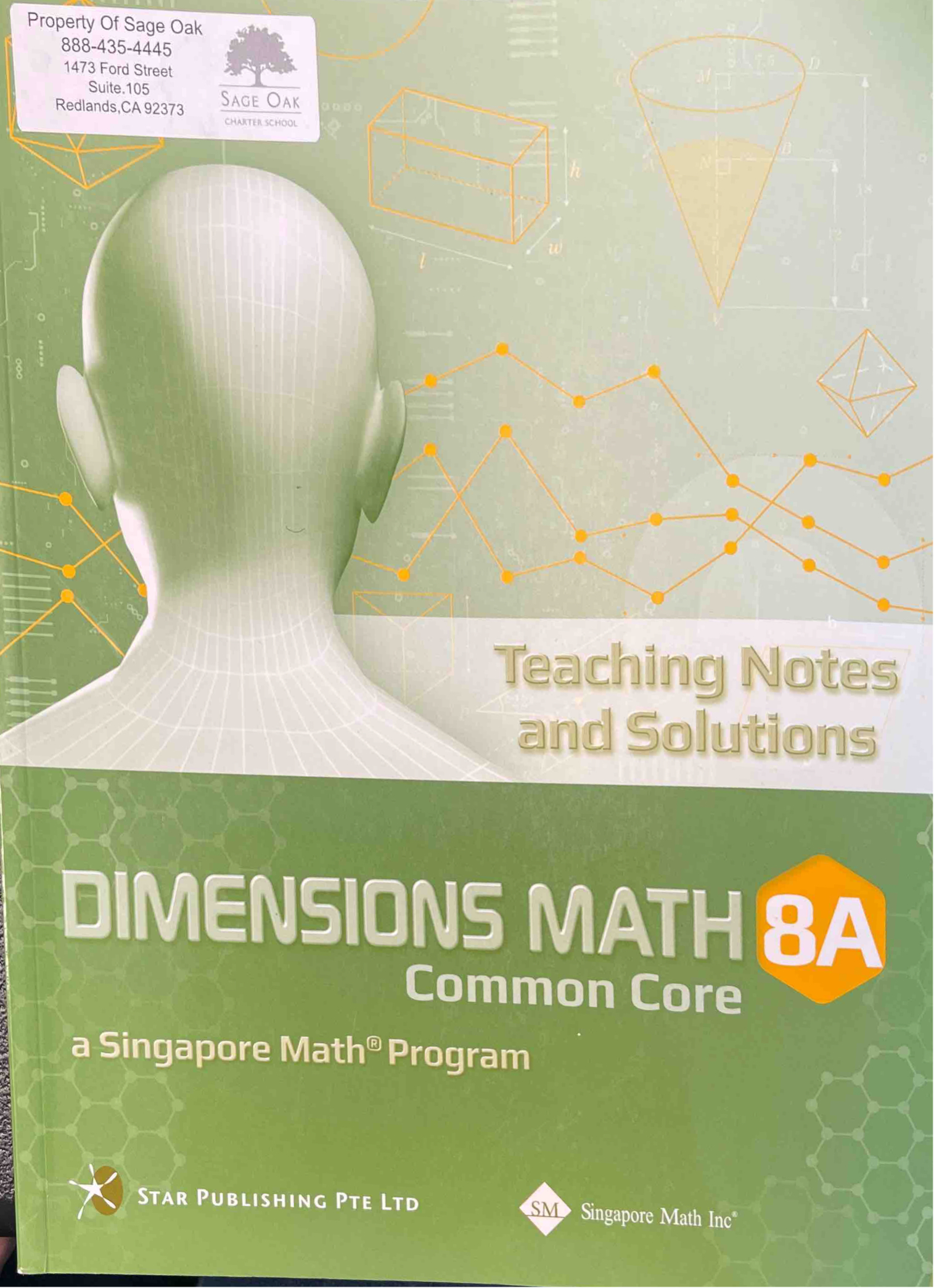 Dimensions Math- 8A- Common Core- Teaching Notes & Solutions